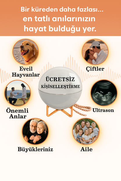 MementoOrb™ – Kişiselleştirilebilir Anı Küresi | Özel Fotoğraf ve Işıklı Hediye